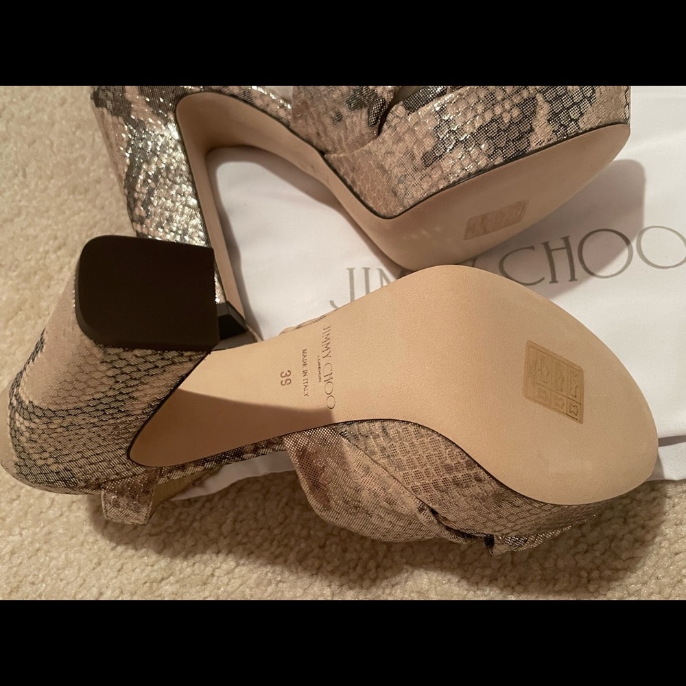 Jimmy Choo Heloise leather platform sandals 38/39 - Picture 3 of 5